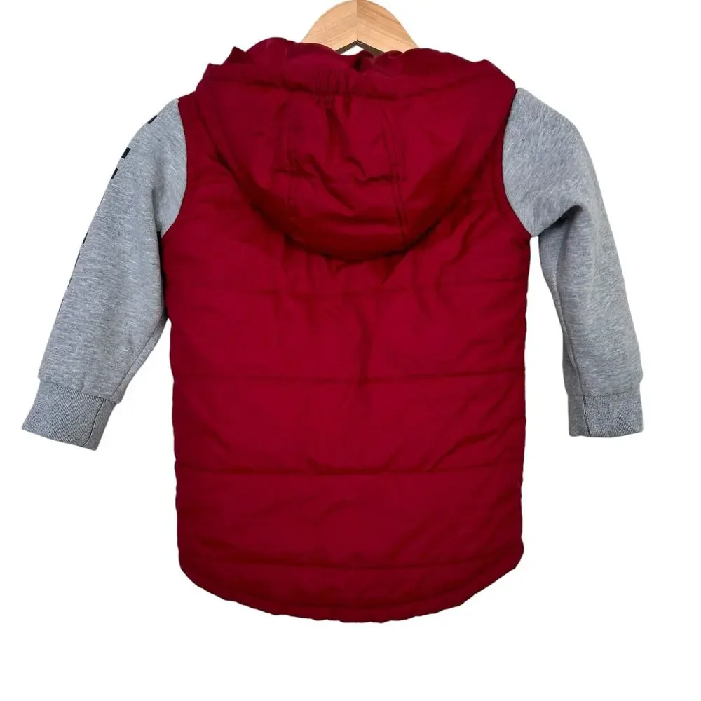 Lucky Brand Red Gray Winter Jacket Sz 6 Boys